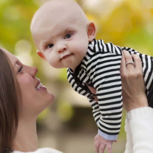 Mom holding baby